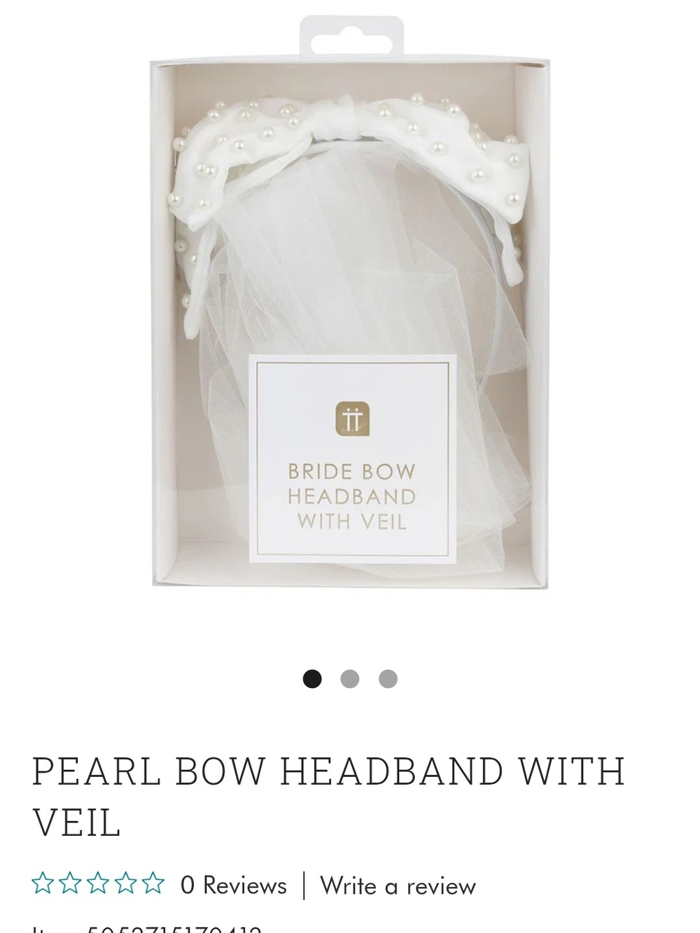 Bride Pearl Bow Headband with Veil - White